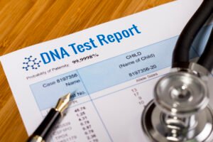 DNA paternity test results chart showing 99.99% probability Nashville
